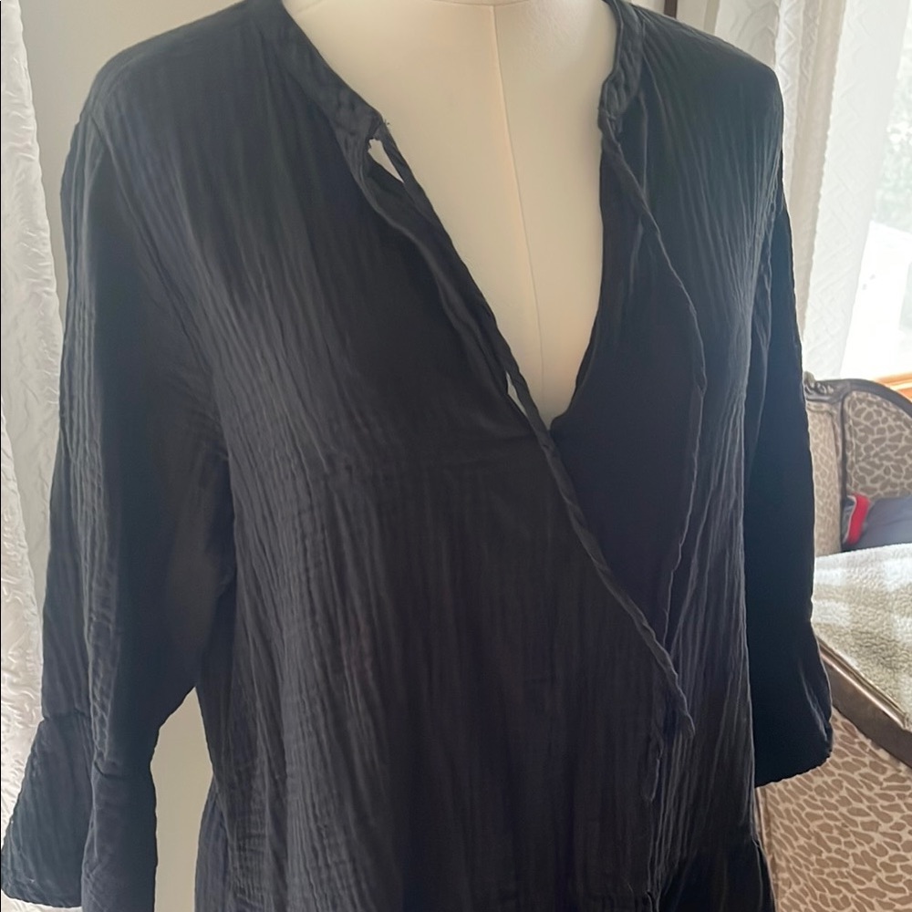 The Drop Gauze Black Summer Black Flowy Dress Medium - Picture 4 of 13